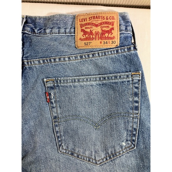 Men's Blue Distressed Jeans - Picture 6 of 6